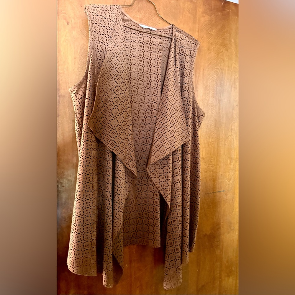 Soft Surroundings Brown Sleeveless Cardigan